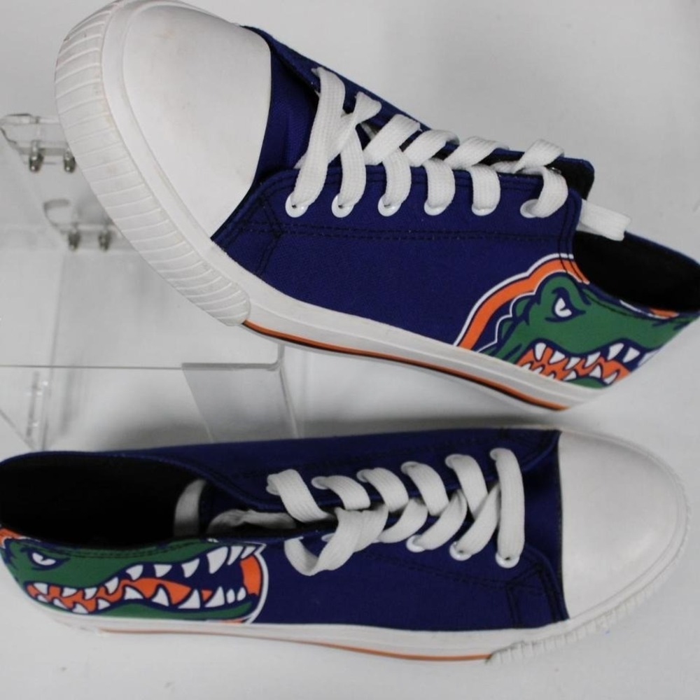 Florida Gators Mens Canvas Sneakers Blue Orange White Low Top Shoes‎ Size 11